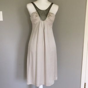 NWT Banana Republic platinum beaded bib dress